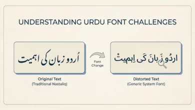 اردو فونٹ تبدیل کرنے سے تحریر خراب ہونے کی مثال