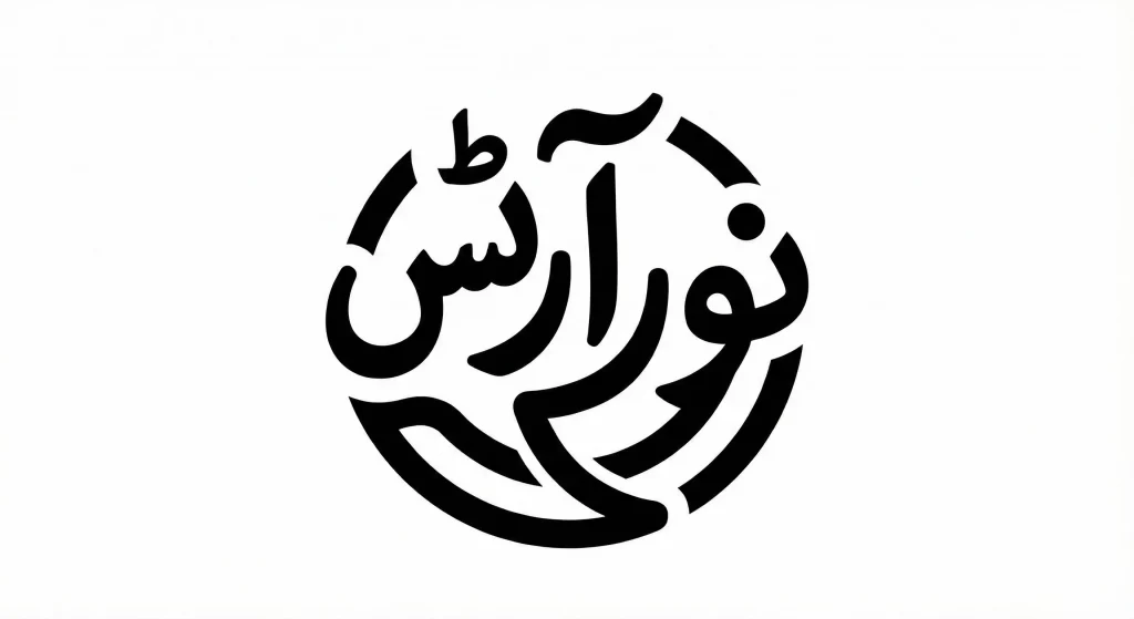 Icon-style Urdu name logo calligraphy with compact design
