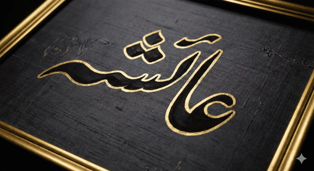 Luxury female Urdu name calligraphy with elegant gold accents