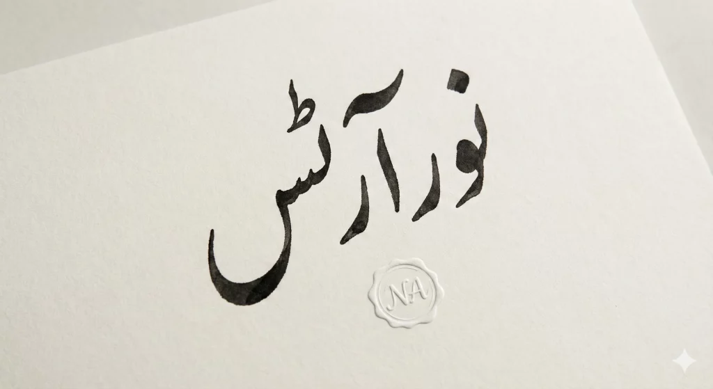 Signature logo-style Urdu name calligraphy with handwritten character
