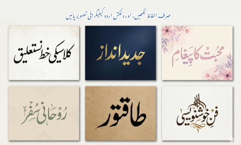 Urdu calligraphy text image generated with AI prompt in Nastaliq style۔اردو کیلیگرافی ٹیکسٹ امیج