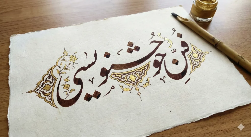 خوبصورت اردو کیلیگرافی ٹیکسٹ امیج آرائشی اسلامی خطاطی (Ornamental Calligraphy)